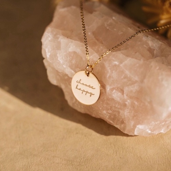 Choose Happy Mantra Meditative Mini Charm Necklace - Picture 7 of 9